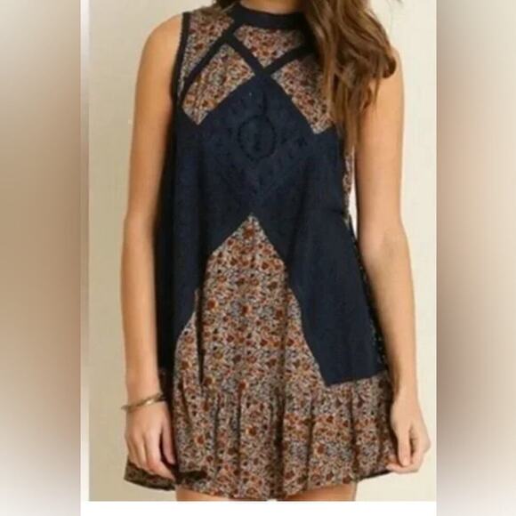 Anthropologie Umgee Sleeveless Dress Floral Lace Boho Small - Picture 1 of 11